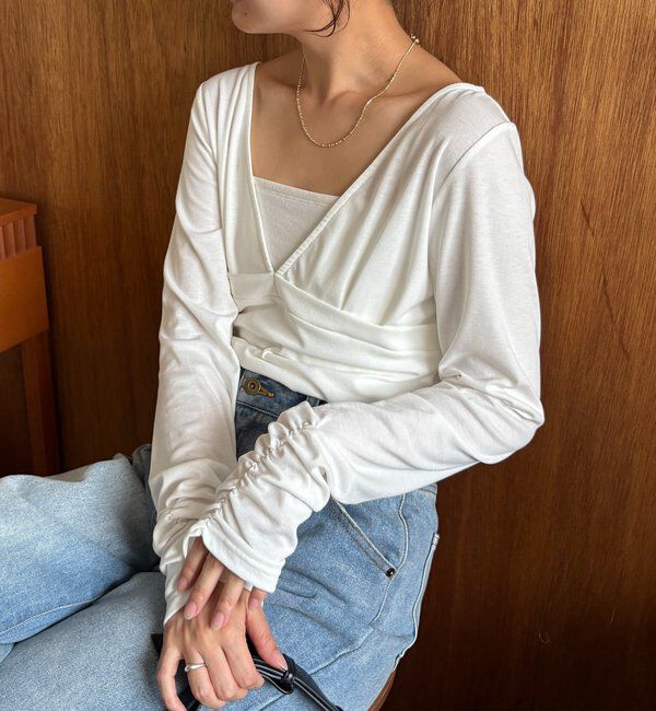  「【WEB限定】深VネックロンT」|Tシャツ・カットソー|