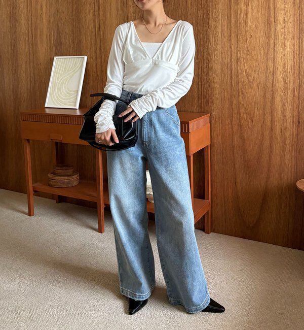  「【WEB限定】深VネックロンT」|Tシャツ・カットソー|