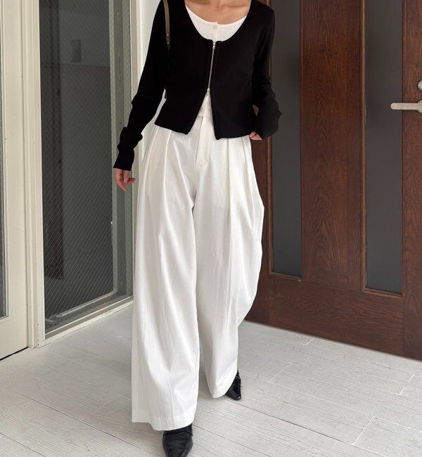  「【WEB限定】Wジップレイヤードニット」|カーディガン|