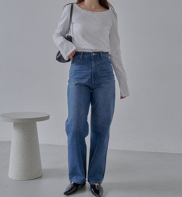  「【新色/人気アイテムがアップグレード】13ozハイウエストストレートデニム」|デニム|