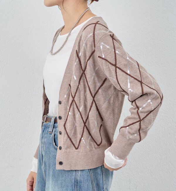  「アーガイルニットカーディガン」|カーディガン|