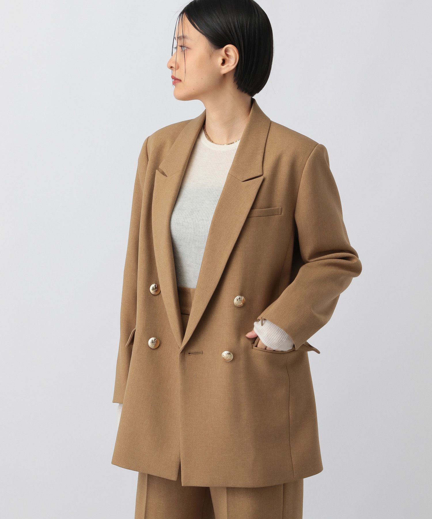 A part by 「【セットアップ対応】Ｗテーラードスリットジャケット」|テーラードジャケット|