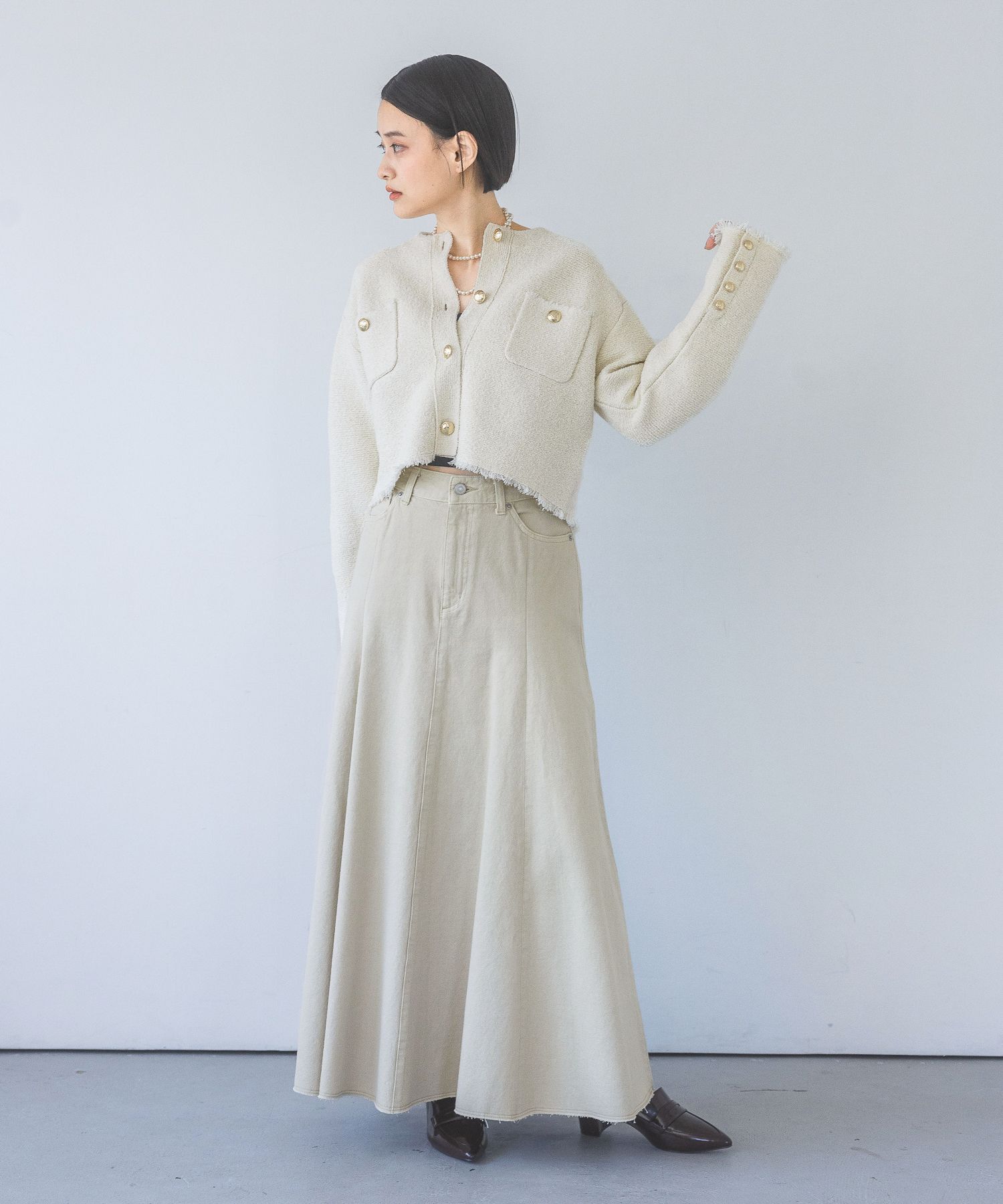 A part by 「ツィードニットカーデジャケット」|ニット・セーター|