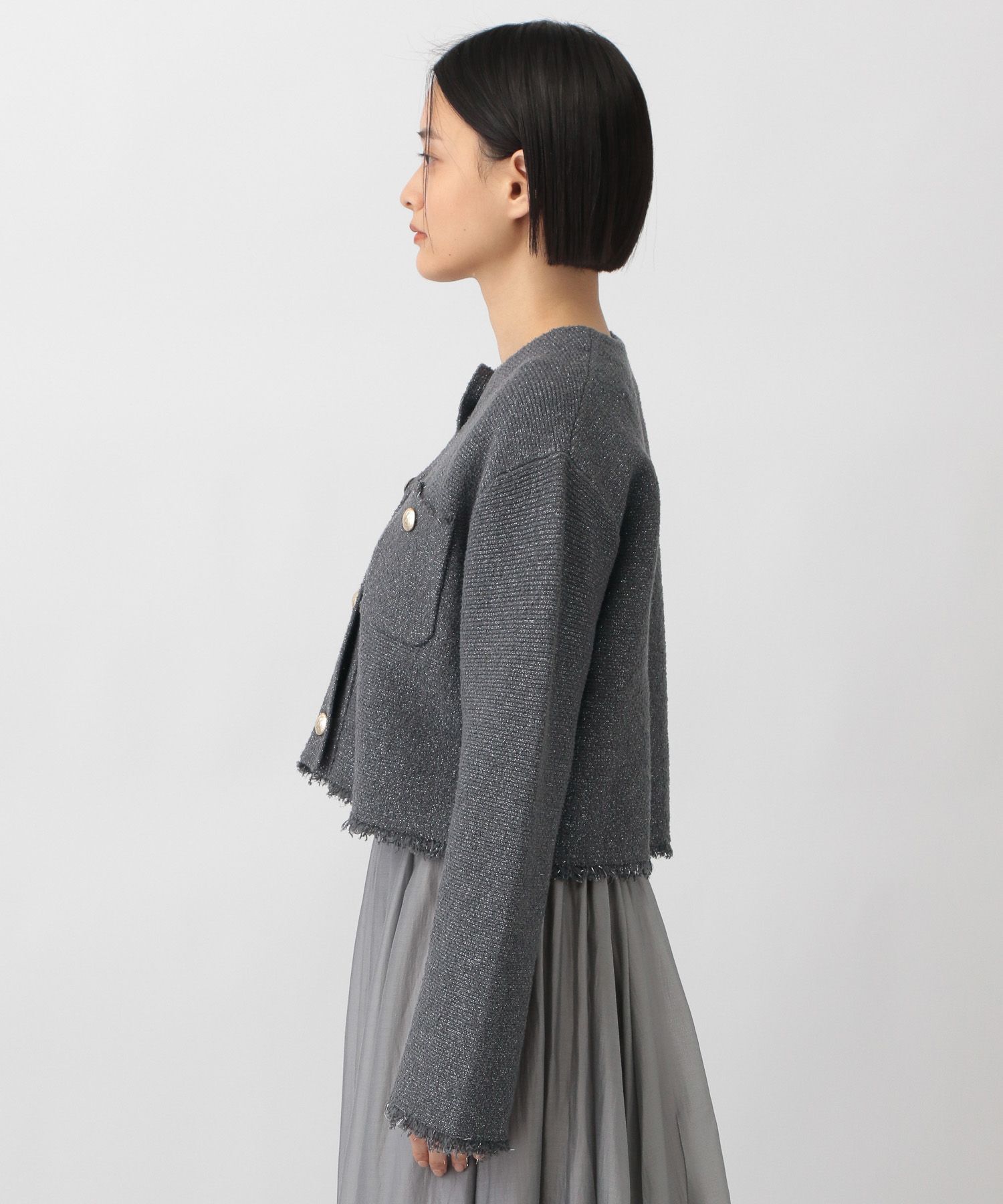 A part by 「ツィードニットカーデジャケット」|ニット・セーター|