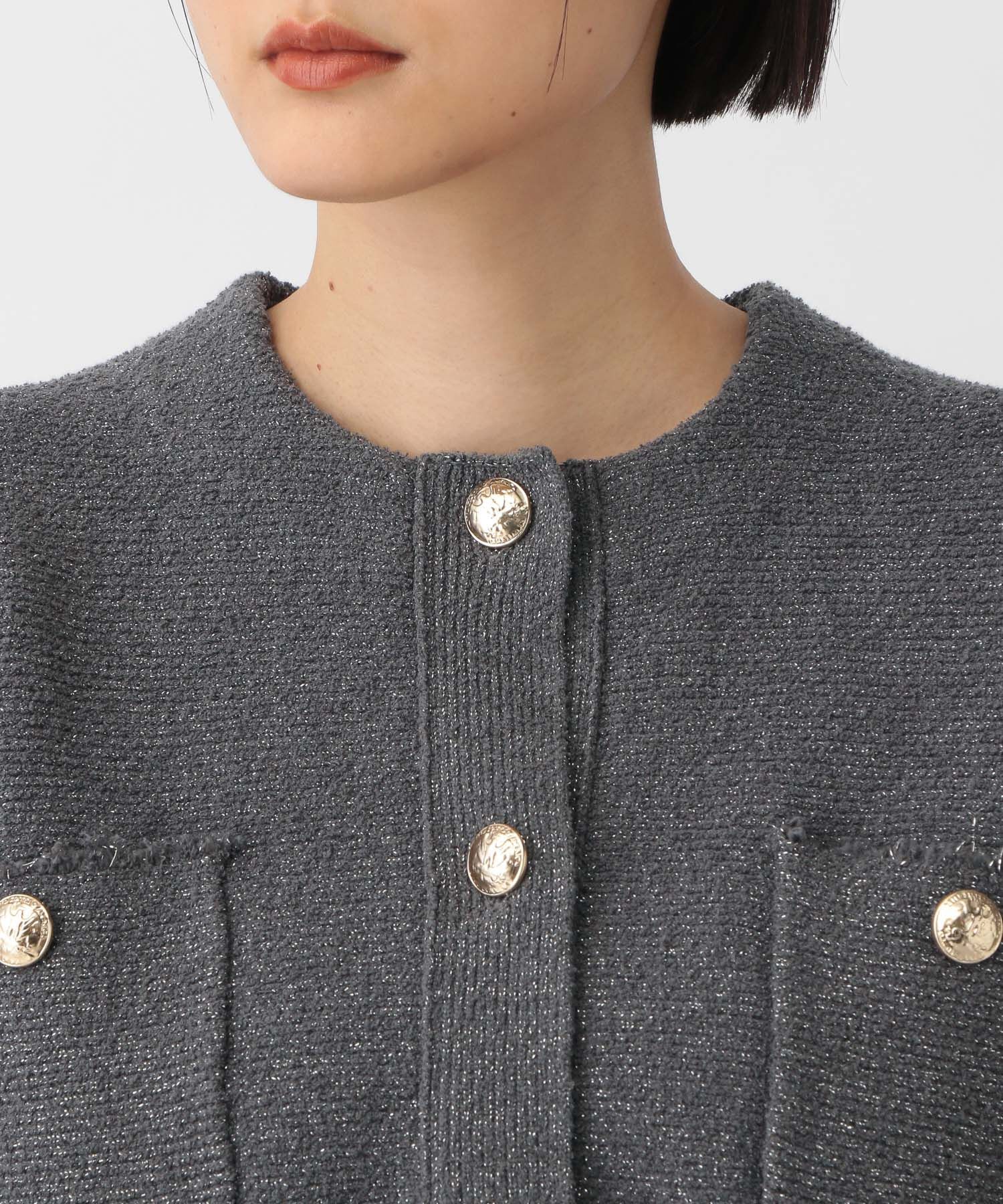 A part by 「ツィードニットカーデジャケット」|ニット・セーター|