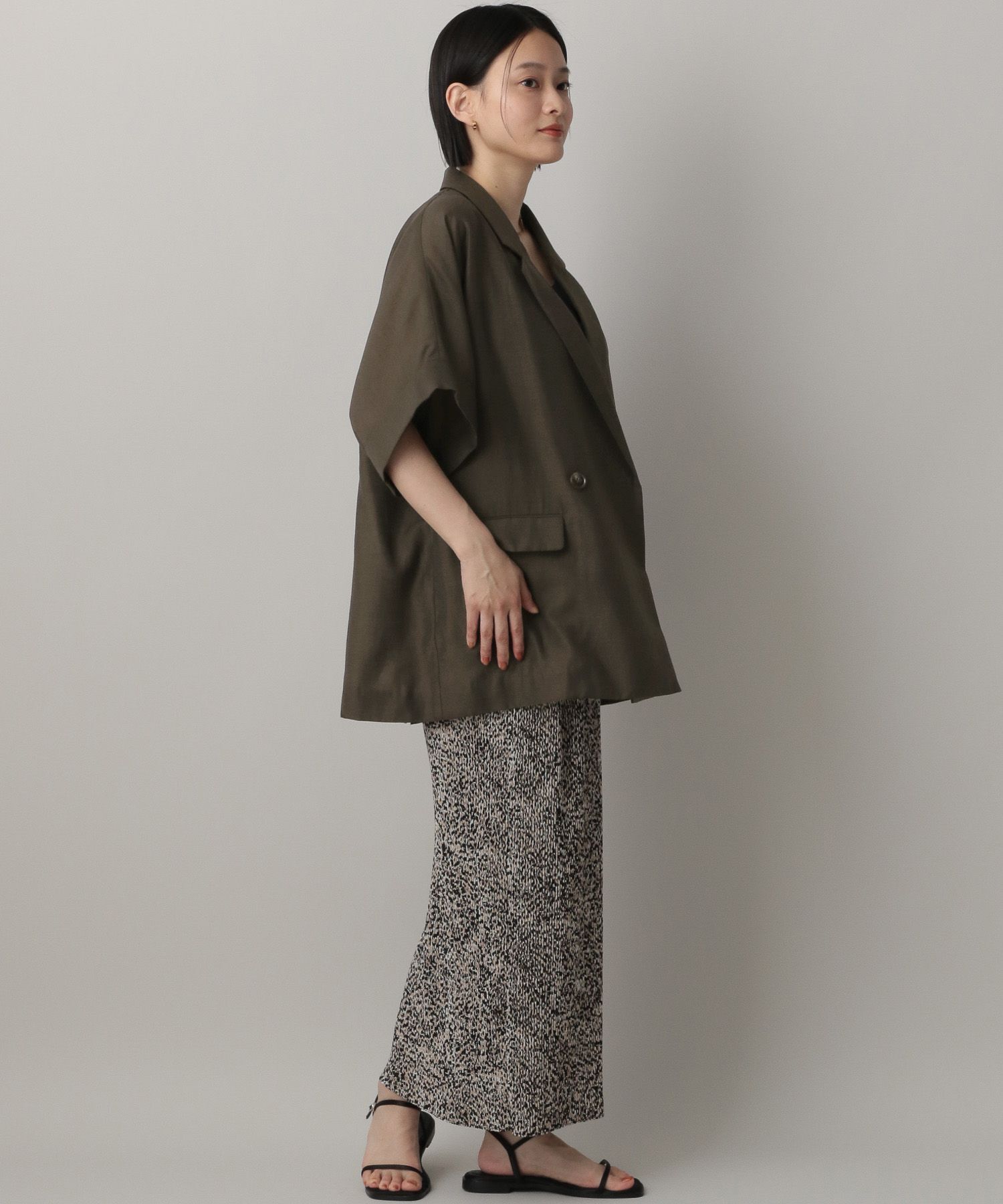 A part by 「アセテートリネン半袖ジャケット」|テーラードジャケット|