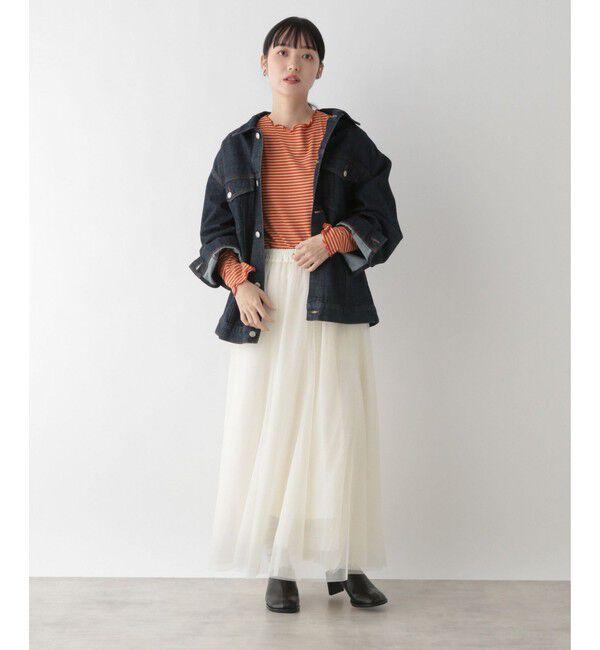 LOWRYS FARM「【前後着用可能】ボーダーテレコロングスリーブ」|Tシャツ・カットソー|