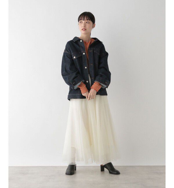 LOWRYS FARM「【前後着用可能】ボーダーテレコロングスリーブ」|Tシャツ・カットソー|