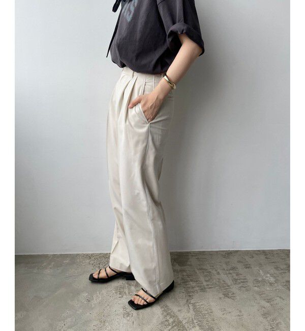 LOWRYS FARM「ＴＲスタイルＵＰワイドパンツ」|チノ|