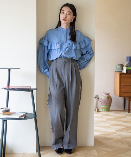 LOWRYS FARM「ＴＲスタイルＵＰワイドパンツ」|チノ|