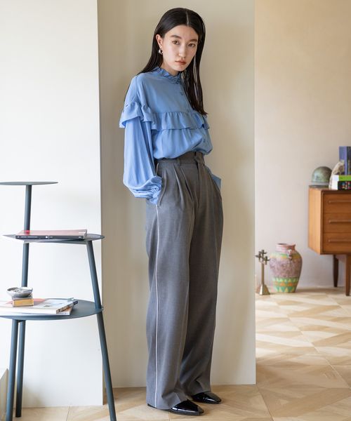 LOWRYS FARM「ＴＲスタイルＵＰワイドパンツ」|チノ|