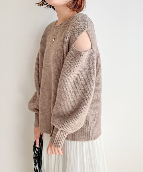 LOWRYS FARM「スリットニットＰＯＬＳ」|ニット・セーター|BRN5