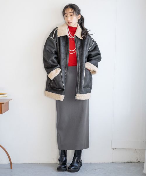 LOWRYS FARM「リバーシブルボアＺＩＰブルゾン」|ブルゾン・スタジャン|