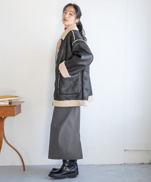 LOWRYS FARM「リバーシブルボアＺＩＰブルゾン」|ブルゾン・スタジャン|