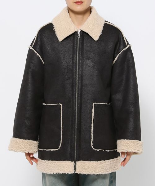 LOWRYS FARM「リバーシブルボアＺＩＰブルゾン」|ブルゾン・スタジャン|