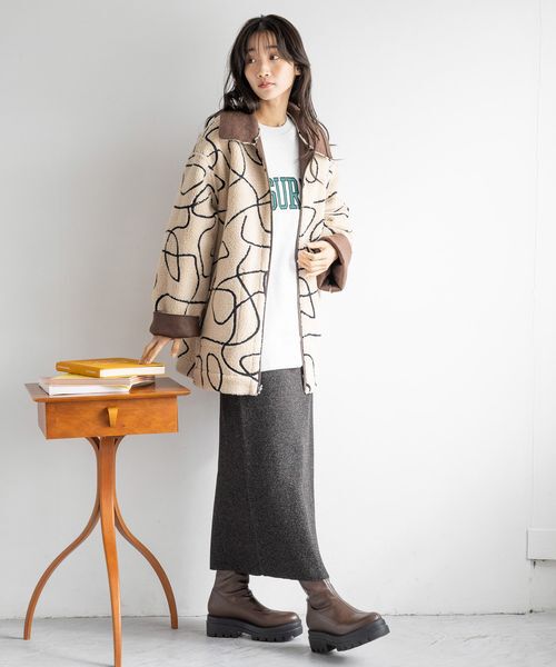 LOWRYS FARM「リバーシブルボアＺＩＰブルゾン」|ブルゾン・スタジャン|