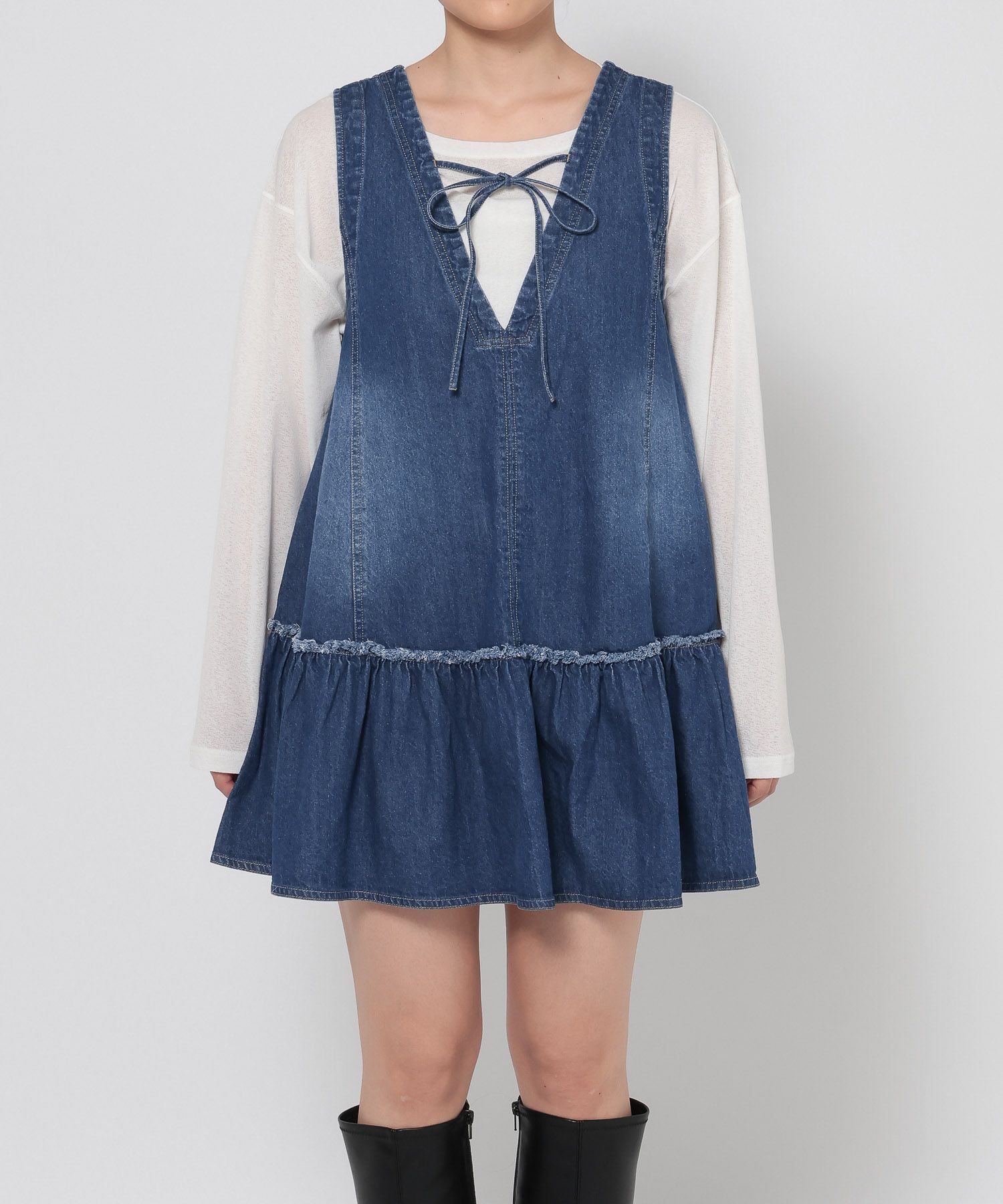 LOWRYS FARM「デニムミニワンピース」|ワンピース|