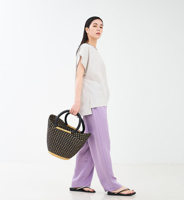 collex「ニャリガバスケット ニケチェック L」|かごバッグ|