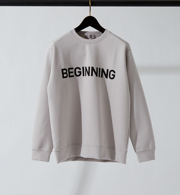 ABAHOUSE「シルキー ダンボール ロゴ プルオーバー」|スウェット・ジャージ|グレージュ