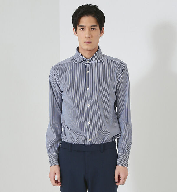 ABAHOUSE「【FLEX SHIRTS】マルチストレッチ ナローストライプ シャツ」|シャツ・ブラウス|