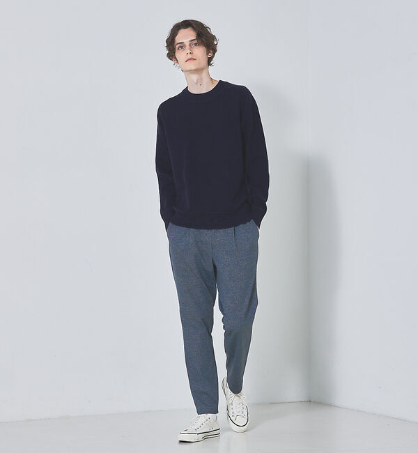 ABAHOUSE「【アクセントステッチ】サドルスリーブ ジャガード ニット プルオーバー」|ニット・セーター|