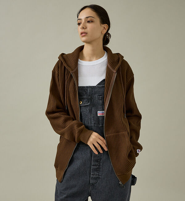 ABAHOUSE「【JEMORGAN /ジェーイーモーガン】ビッグワッフルWジップパーカー/フーデ」|パーカー|