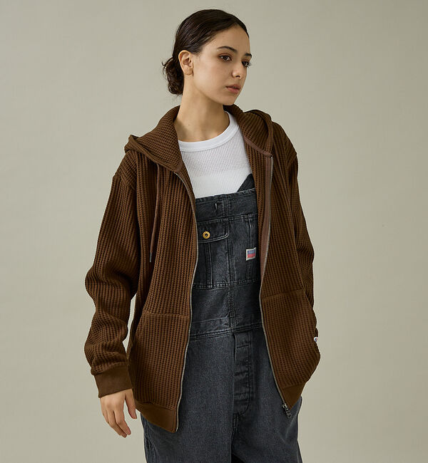 ABAHOUSE「【JEMORGAN /ジェーイーモーガン】ビッグワッフルWジップパーカー/フーデ」|パーカー|