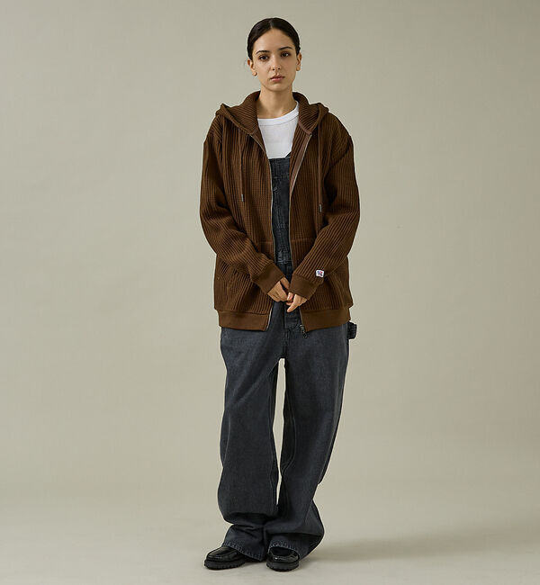 ABAHOUSE「【JEMORGAN /ジェーイーモーガン】ビッグワッフルWジップパーカー/フーデ」|パーカー|