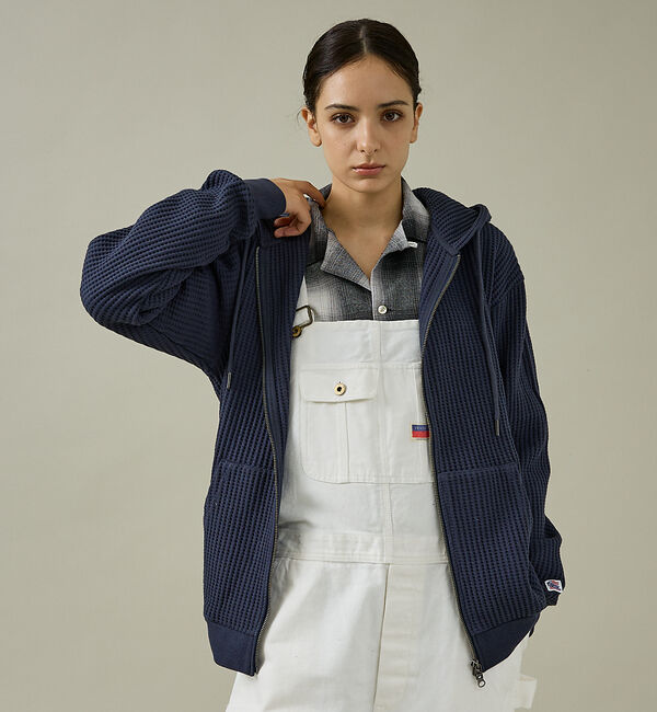 ABAHOUSE「【JEMORGAN /ジェーイーモーガン】ビッグワッフルWジップパーカー/フーデ」|パーカー|