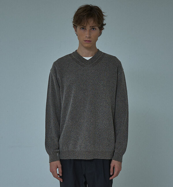 ABAHOUSE「WOOL MIX ブークレーＶネックニット」|ニット・セーター|