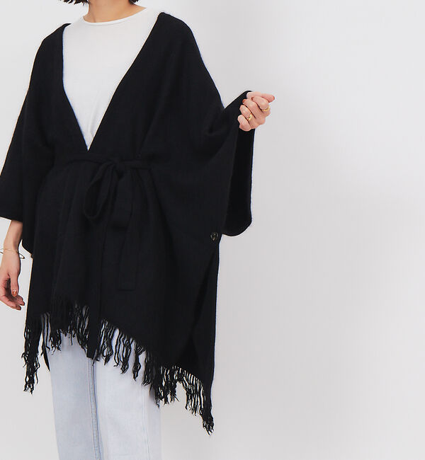 Rouge vif「TICCA フリンジポンチョストール」|ニット・セーター|