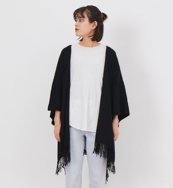 Rouge vif「TICCA フリンジポンチョストール」|ニット・セーター|