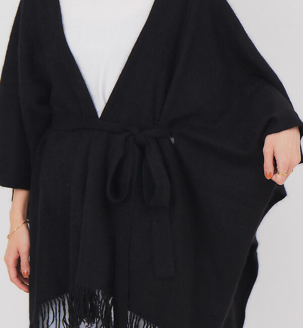 Rouge vif「TICCA フリンジポンチョストール」|ニット・セーター|