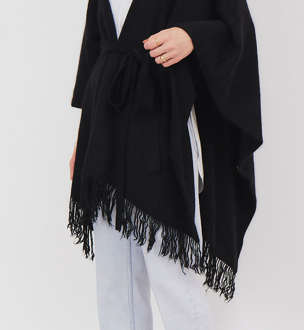 Rouge vif「TICCA フリンジポンチョストール」|ニット・セーター|