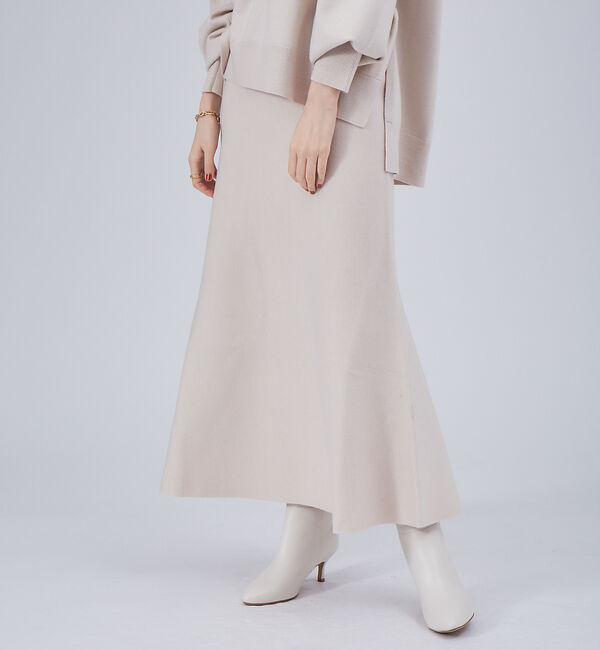 Rouge vif「【セットアップ対応】フレアニットスカート」|スカート|アイボリー