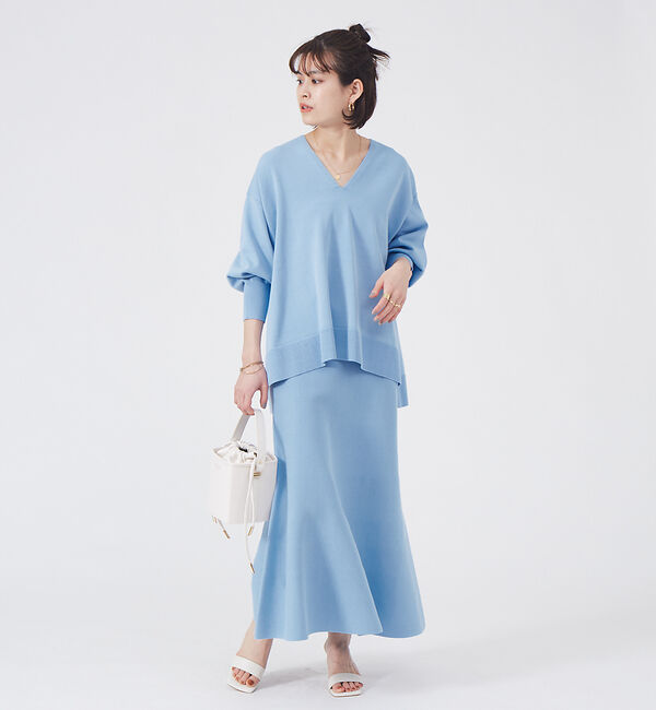 Rouge vif「【セットアップ対応】Vネックゆったりプルオーバー」|ニット・セーター|