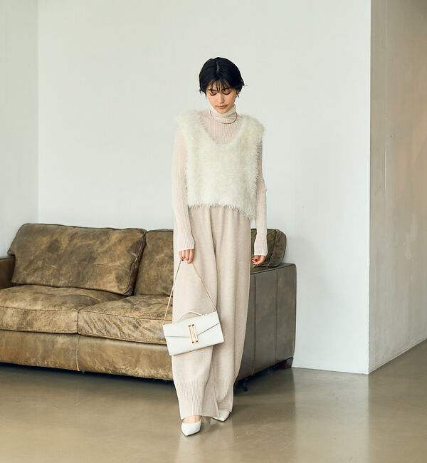 Rouge vif「バンビーウールシアーリブハイネックニット」|ニット・セーター|