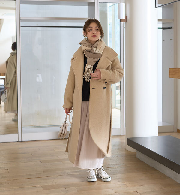 Rouge vif「カシミヤ　大判チェックストール」|マフラー|