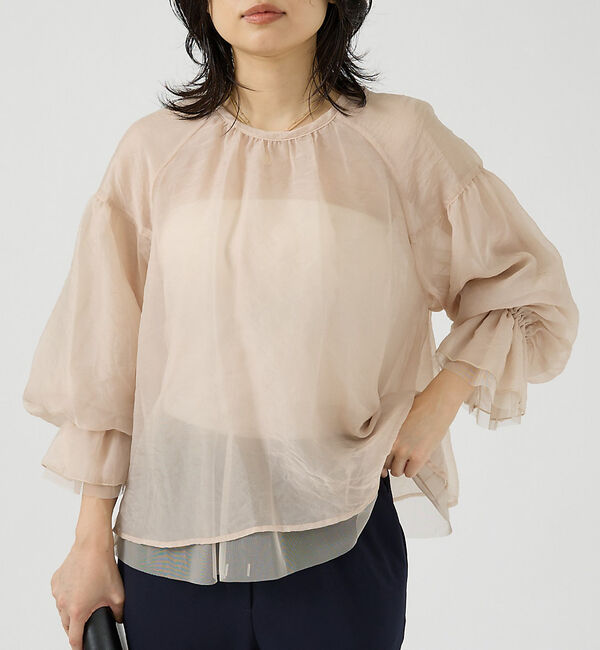 Rouge vif「オーガンジーシアーブラウス」|シャツ・ブラウス|オフホワイト
