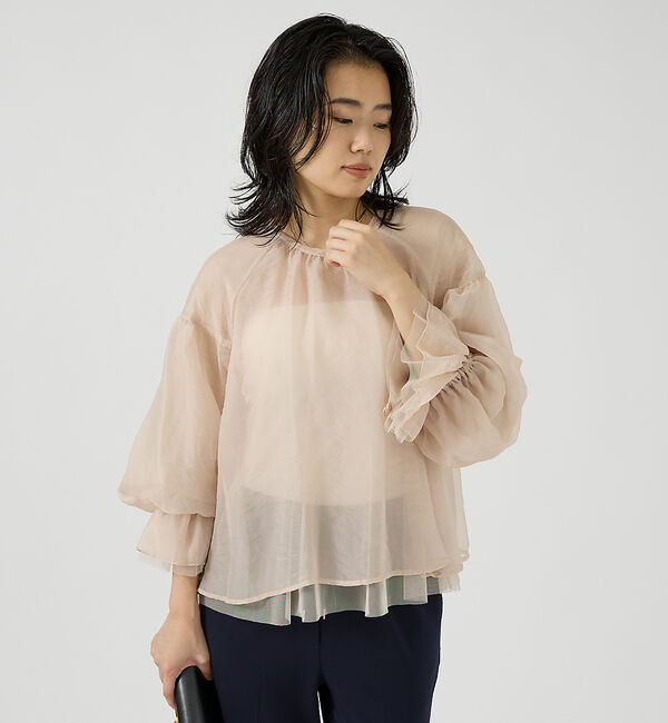 Rouge vif「オーガンジーシアーブラウス」|シャツ・ブラウス|