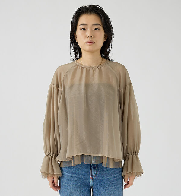 Rouge vif「オーガンジーシアーブラウス」|シャツ・ブラウス|