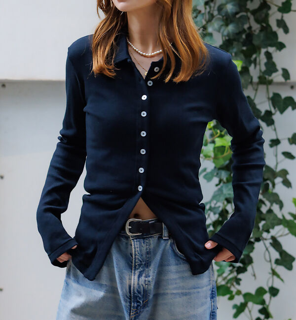 Rouge vif「【Robert P.Miller / ロバートピーミラー】パネルリブカーディガン」|カーディガン|ブラック