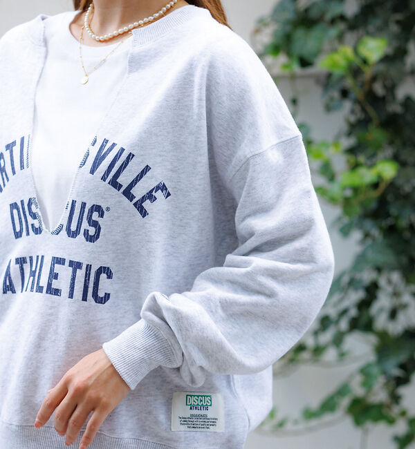 Rouge vif「【DISCUS/ディスカス】裏毛スキッパーUネックスウェット/トップス/スウェッ」|スウェット・ジャージ|