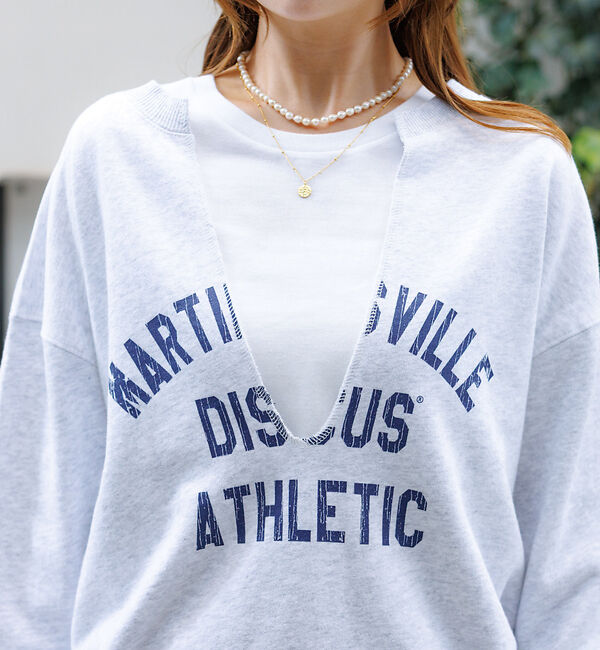 Rouge vif「【DISCUS/ディスカス】裏毛スキッパーUネックスウェット/トップス/スウェッ」|スウェット・ジャージ|