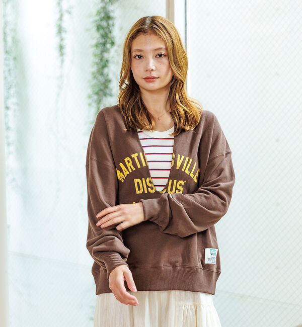 Rouge vif「【DISCUS/ディスカス】裏毛スキッパーUネックスウェット/トップス/スウェッ」|スウェット・ジャージ|