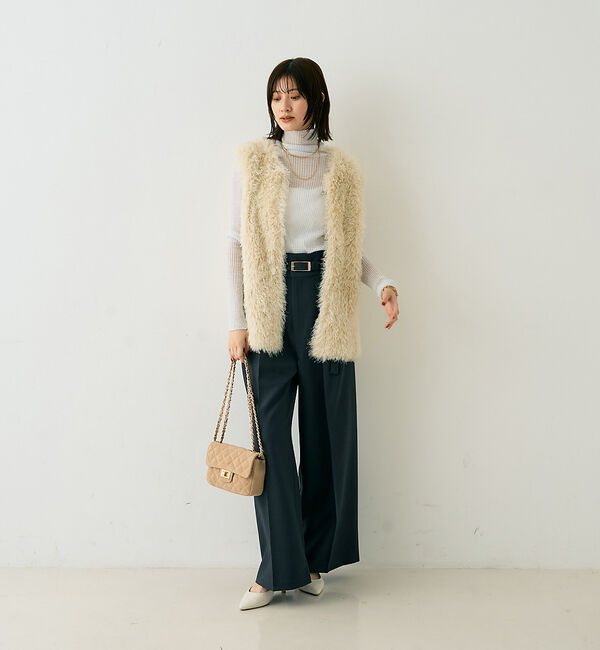 Rouge vif「フェザーニットジレベスト」|ニット・セーター|