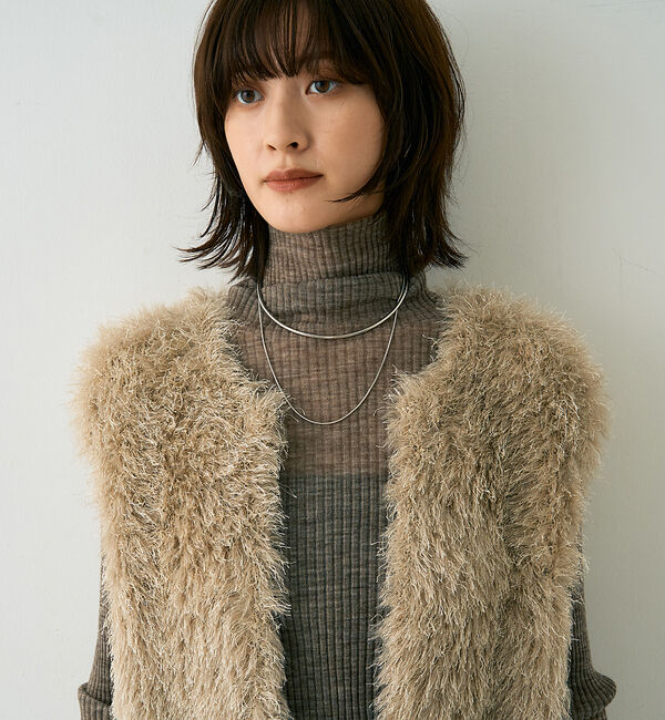 Rouge vif「フェザーニットジレベスト」|ニット・セーター|