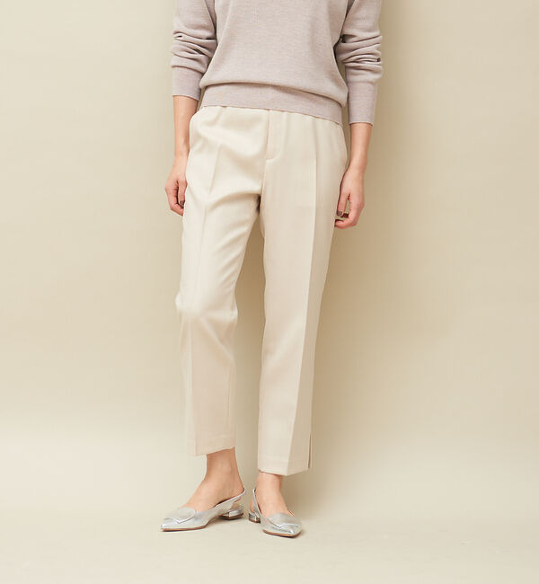qualite「サキソニースリットパンツ」|その他|アイボリー