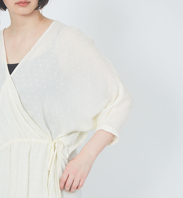 qualite「【WEB限定】ドビーカシュクールブラウス」|シャツ・ブラウス|