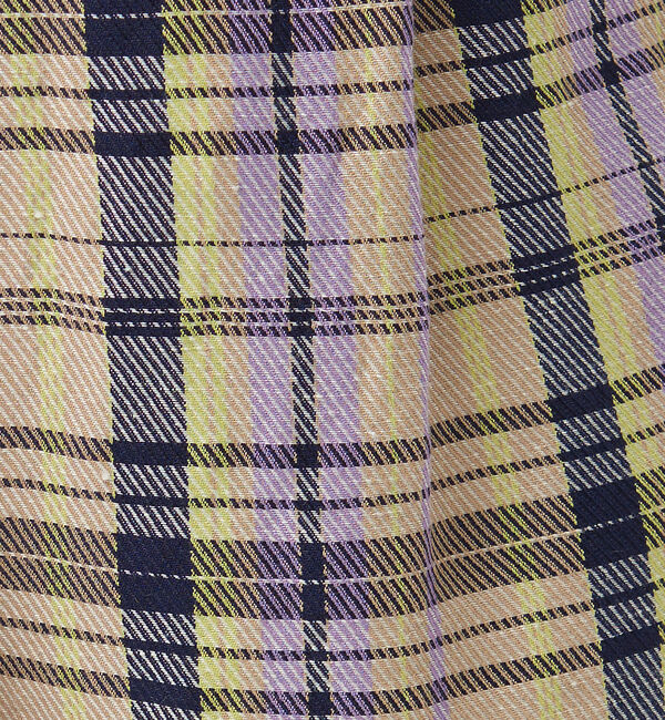 qualite「《セットアップ対応》レーヨンリネンチェックパンツ」|その他|